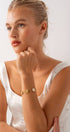 Urban Daizy Elegant Clover Link Charm Bracelet Pink-Gold Charm Dangle Bracelet (UDZ-JW-00035) – alternate view 3