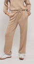 Urban Daizy Relaxed Fit French Terry Paneled Wide Leg Sweatpants Taupe Lounge Sweatpants Joggers - Women's (UDZ-PT-00341)