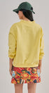 Easy Tiger Graphic Mock Neck Sweatshirt Brushed French Terry in YELLOW - Women's Sweatshirts & Hoodies | Urban Daizy