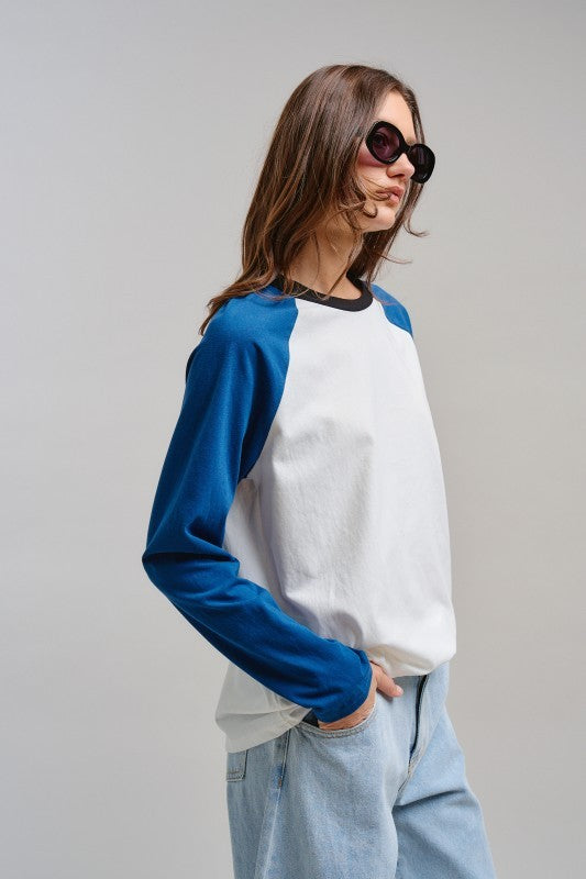 All-Star Vintage Baseball Tee in BLUE - Women's T-Shirts & Polos | Urban Daizy