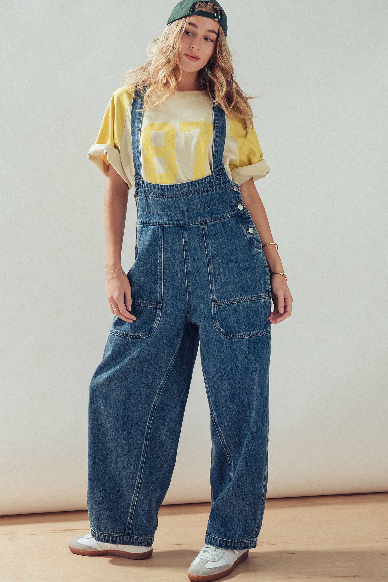Relaxed Wide-Leg Denim Overalls