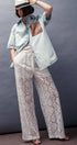 Urban Daizy Floral Lace Wide-Leg Drawstring Pants Black Pants - Women's (UDPT0083-Black) ��� alternate v