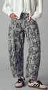Urban Daizy Paisley Print Cropped Wide Leg Pants Grey Pants - Women's (UDZ-TP-00813) – alternate view 2