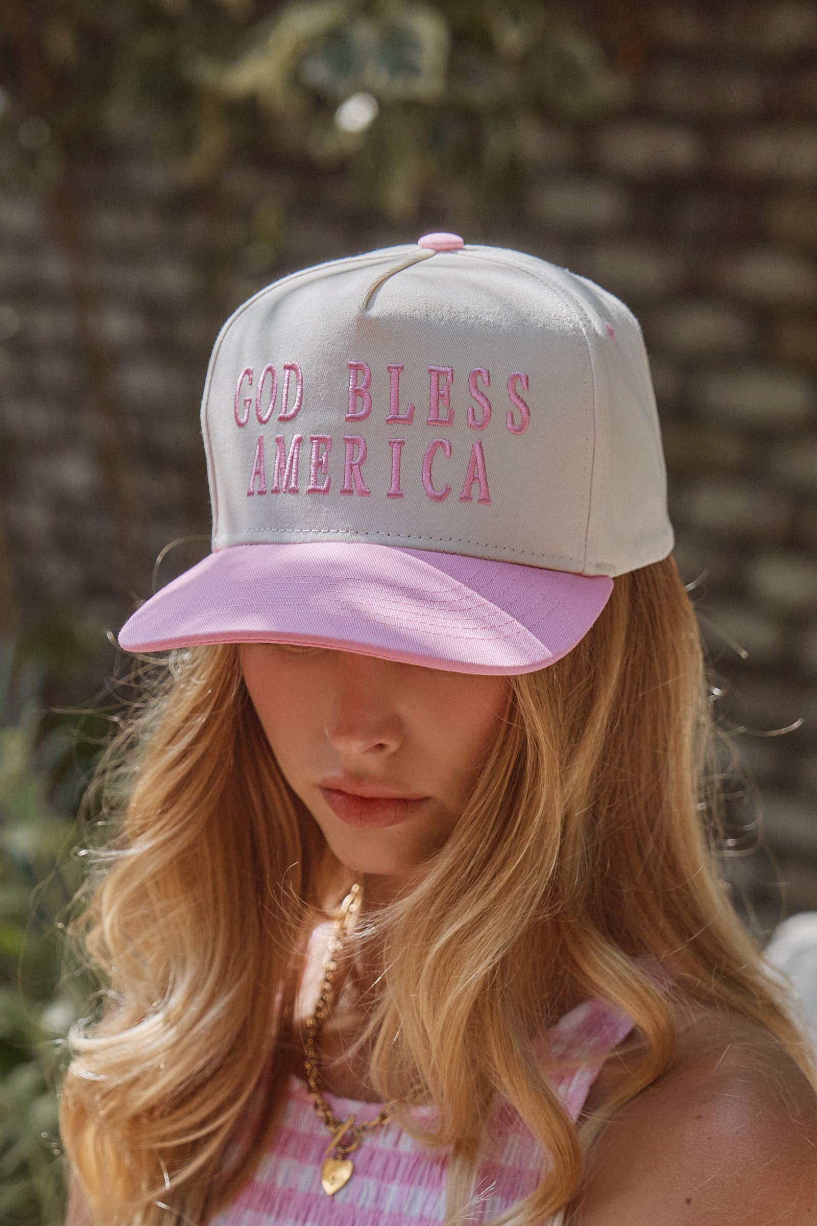 GOD BLESS AMERICA Embroidered Trucker Hat