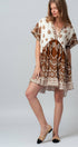 Urban Daizy Mixed-Print V-Neck Tiered Boho Mini Dress Ivory-Brown Dress - Women's (UDZ-DR-00476) – alternate view 17