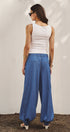 Urban Daizy Soft Chambray Wide Leg Barrel Pants Blue Pants - Women's (TNPT0819-Blue) – alternate view 10
