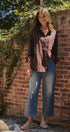 Oversized Striped Cotton Button Down Shirt in Brown - Women's Shirts & Blouses | Urban Daizy
