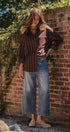 Oversized Striped Cotton Button Down Shirt in Brown - Women's Shirts & Blouses | Urban Daizy