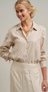 Polka Dot Linen Blend Button Up Shirt in Sand - Women's Blankets | Urban Daizy