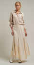 Polka Dot Linen Blend Button Up Shirt in Sand - Women's Blankets | Urban Daizy