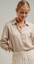Polka Dot Linen Blend Button Up Shirt in Sand - Women's Blankets | Urban Daizy