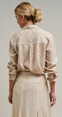 Polka Dot Linen Blend Button Up Shirt in Sand - Women's Blankets | Urban Daizy