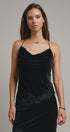 Evening Lace Velvet Cami Top in Black - Women's Tanks & Camis | Urban Daizy