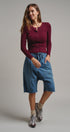 Soft Focus Waffle Knit Henley Top in Burgundy - Women's T-Shirts & Polos | Urban Daizy