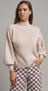 Soft Focus Mock Neck Sweater in Oatmeal - Women's Sweaters | Urban Daizy
