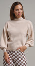 Soft Focus Mock Neck Sweater in Oatmeal - Women's Sweaters | Urban Daizy