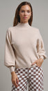 Soft Focus Mock Neck Sweater in Oatmeal - Women's Sweaters | Urban Daizy