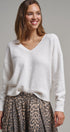 Drop Shoulder Ribbed Knit Sweater in Ivory - Women's Sweaters | Urban Daizy