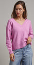 Drop Shoulder Ribbed Knit Sweater in Pink - Women's Sweaters | Urban Daizy