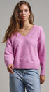 Drop Shoulder Ribbed Knit Sweater in Pink - Women's Sweaters | Urban Daizy