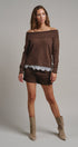 Soft Focus Off Shoulder Sweater in Mocha - Women's Sweaters | Urban Daizy