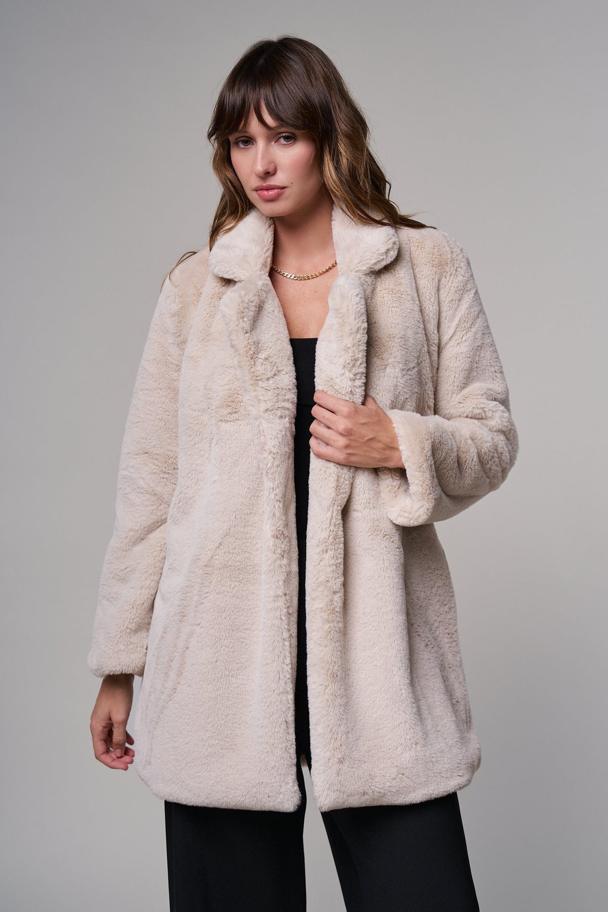 Winter Hush Faux Fur Coat in Tan - Women's Coats | Urban Daizy