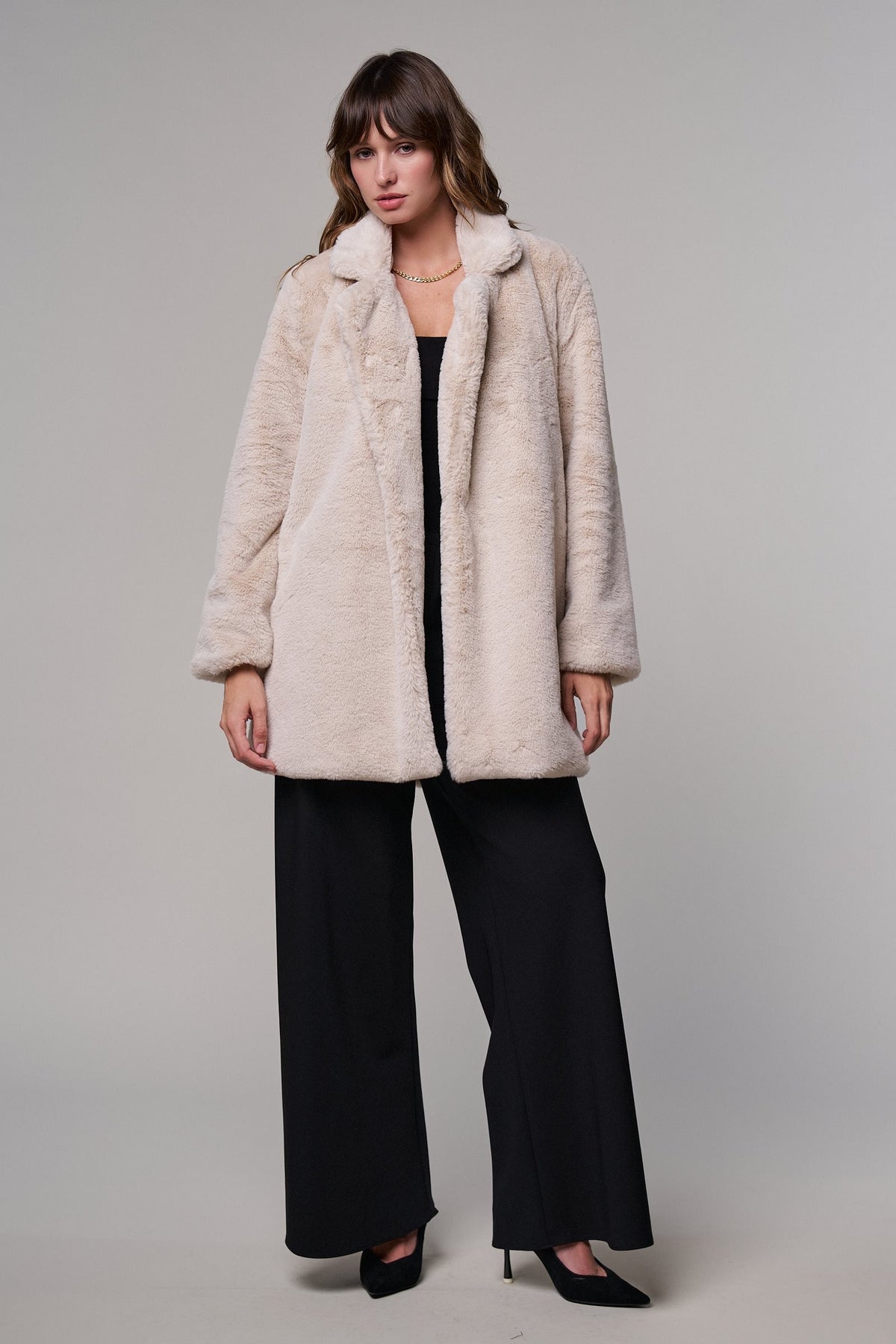 Winter Hush Faux Fur Coat in Tan - Women's Coats | Urban Daizy