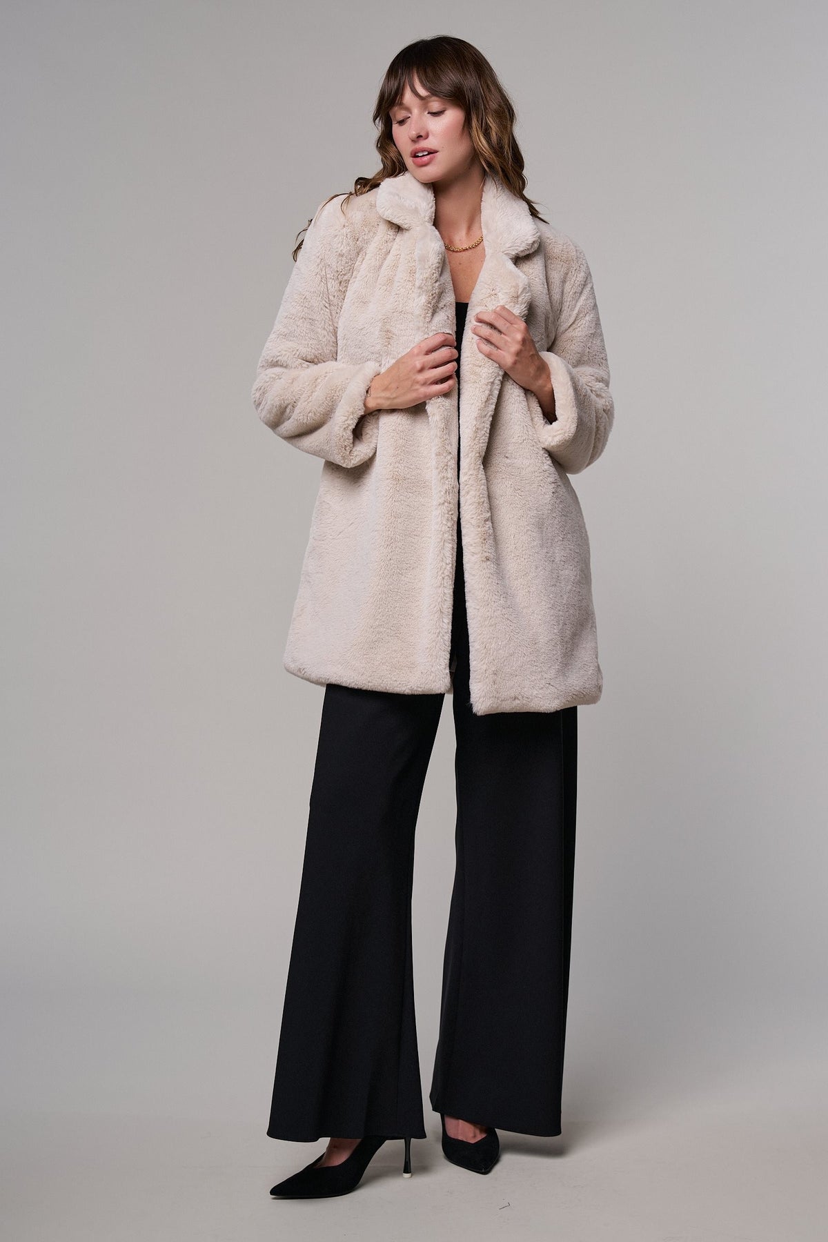Winter Hush Faux Fur Coat in Tan - Women's Coats | Urban Daizy