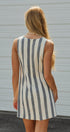 Striped Linen-Blend Square Neck Mini Dress in Nany - Women's Dresses | Urban Daizy