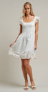 Embroidered Lace Trim Cotton Babydoll Mini Dress in White - Women's Dresses | Urban Daizy