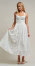 Floral Embroidered Halter Corset Midi Dress in White - Women's Dresses | Urban Daizy