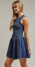 Smocked Denim Drop Waist Mini Dress in Indigo - Women's Dresses | Urban Daizy