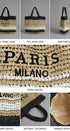Paris Milano Woven Stripe Raffia Tote Bag in Tan - Women's Fashion | Urban Daizy