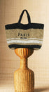Paris Milano Woven Stripe Raffia Tote Bag in Tan - Women's Fashion | Urban Daizy