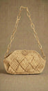 Raffia Woven Lattice Clutch with Chain Strap in Tan - Women's Fashion | Urban Daizy
