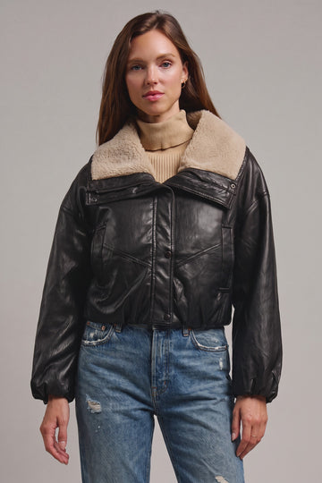 Aviator Hour Sherpa Crop Jacket