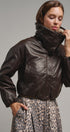 Aviator Hour Sherpa Crop Jacket in Chocolate - Women's Jackets & Blazers | Urban Daizy