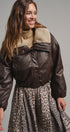 Aviator Hour Sherpa Crop Jacket in Chocolate - Women's Jackets & Blazers | Urban Daizy
