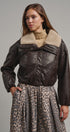 Aviator Hour Sherpa Crop Jacket in Chocolate - Women's Jackets & Blazers | Urban Daizy