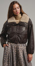 Aviator Hour Sherpa Crop Jacket in Chocolate - Women's Jackets & Blazers | Urban Daizy