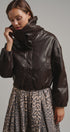 Aviator Hour Sherpa Crop Jacket in Chocolate - Women's Jackets & Blazers | Urban Daizy