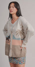 Palm Tree Horse Scenic Knit Cardigan in Taupe	 - Women's Fashion | Urban Daizy