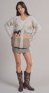 Palm Tree Horse Scenic Knit Cardigan in Taupe	 - Women's Fashion | Urban Daizy