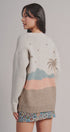Palm Tree Horse Scenic Knit Cardigan in Taupe	 - Women's Fashion | Urban Daizy