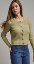 Heirloom Pointelle Knit Cardigan in Avocado - Women's Sweaters | Urban Daizy