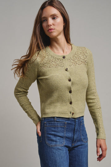 Heirloom Pointelle Knit Cardigan