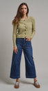 Heirloom Pointelle Knit Cardigan in Avocado - Women's Sweaters | Urban Daizy