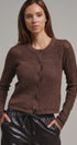 Heirloom Pointelle Knit Cardigan in Mocha - Women's Sweaters | Urban Daizy