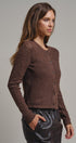 Heirloom Pointelle Knit Cardigan in Mocha - Women's Sweaters | Urban Daizy