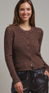 Heirloom Pointelle Knit Cardigan in Mocha - Women's Sweaters | Urban Daizy